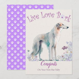 Borzoi Dog Adoption, Gotcha Day Card