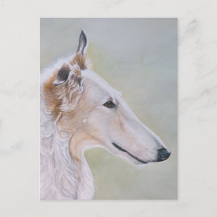 "Borzoi" Dog Art Postcard