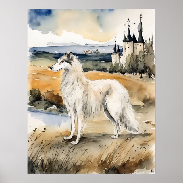 Borzoi - Dog Art Print (Front)