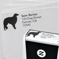 Borzoi Dog Breed Silhouette Return Address
