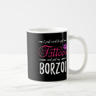 Borzoi Dog Lover Tattoo Funny Dog Mom Gift Idea Coffee Mug