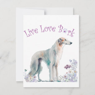 Borzoi Dog Mom Floral Card