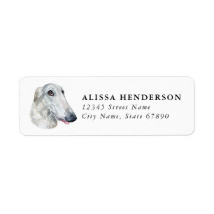 Borzoi Dog Return Address Labels