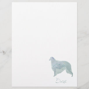 Borzoi Dog Watercolor Design