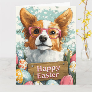 Borzoi Easter Eggs  Card