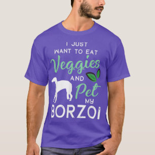 Borzoi Funny Vegan Dog Lover Owner Xmas Birthday G T-Shirt