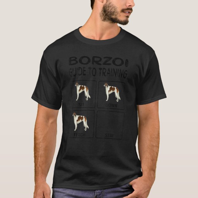 Borzoi Guide To Training Dog Obedience T-Shirt (Front)