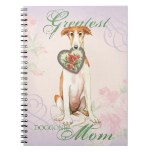 Borzoi Heart Mom Notebook