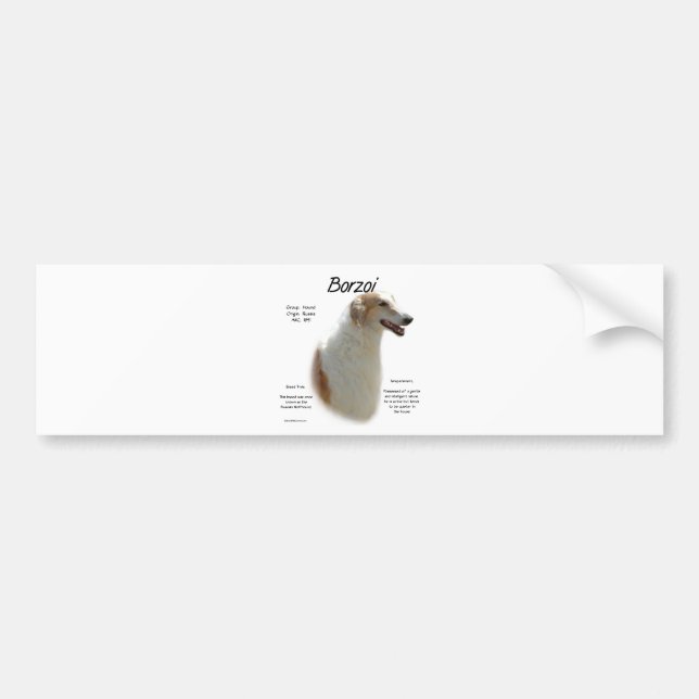 Borzoi History Design Bumper Sticker (Front)