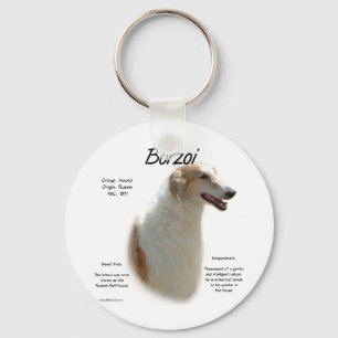 Borzoi History Design Keychain