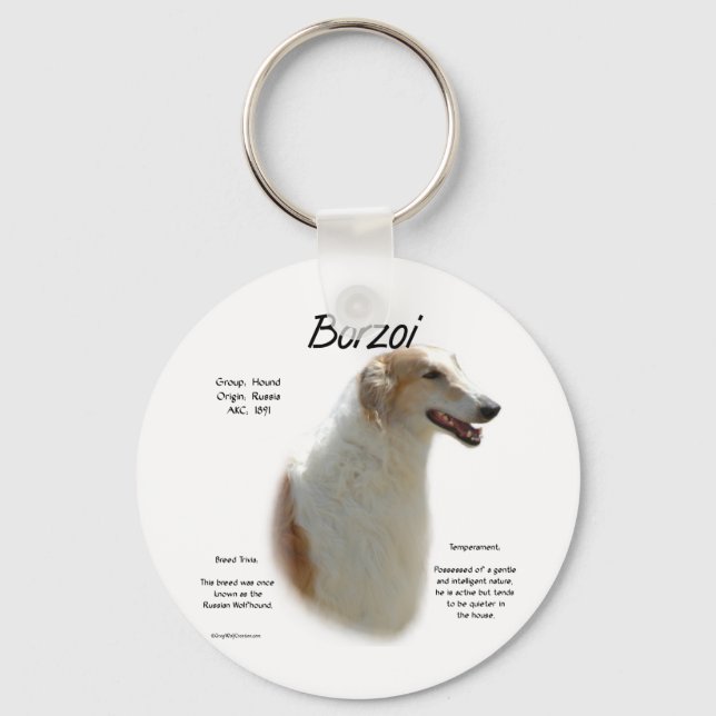 Borzoi History Design Keychain (Front)
