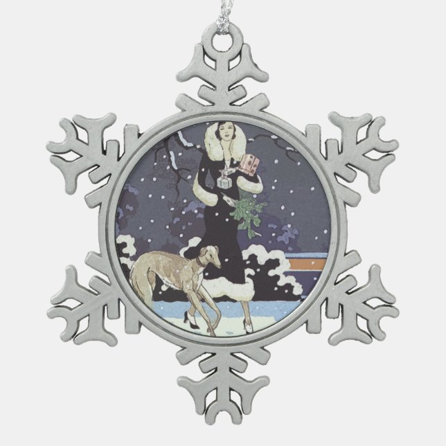 Borzoi Holiday Ornament (Front)