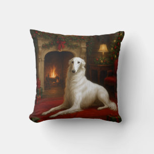 Borzoi Holiday  Throw Pillow