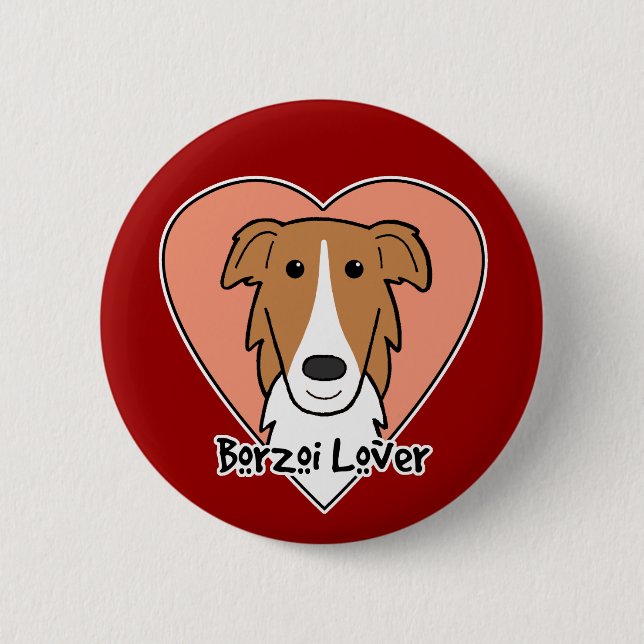 Borzoi Lover 2 Inch Round Button (Front)