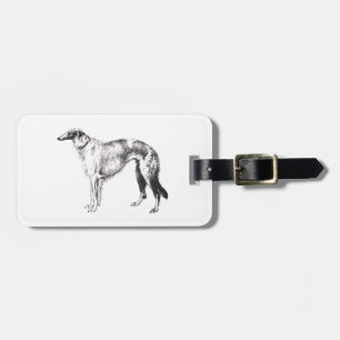 Borzoi Martynow Etching Luggage Tag