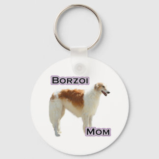 Borzoi Mom 4 - Keychain