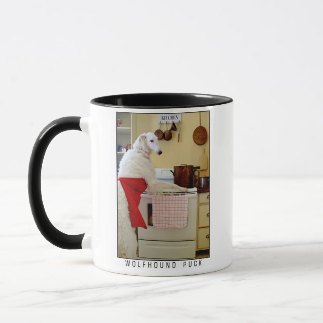 Borzoi Mug Russian Wolfhound Sighthound kitchen  (Left)
