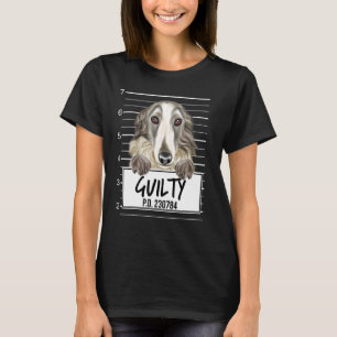 Borzoi Mugshot Guilty Dog T-Shirt