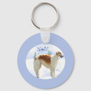 Borzoi Noel Keychain