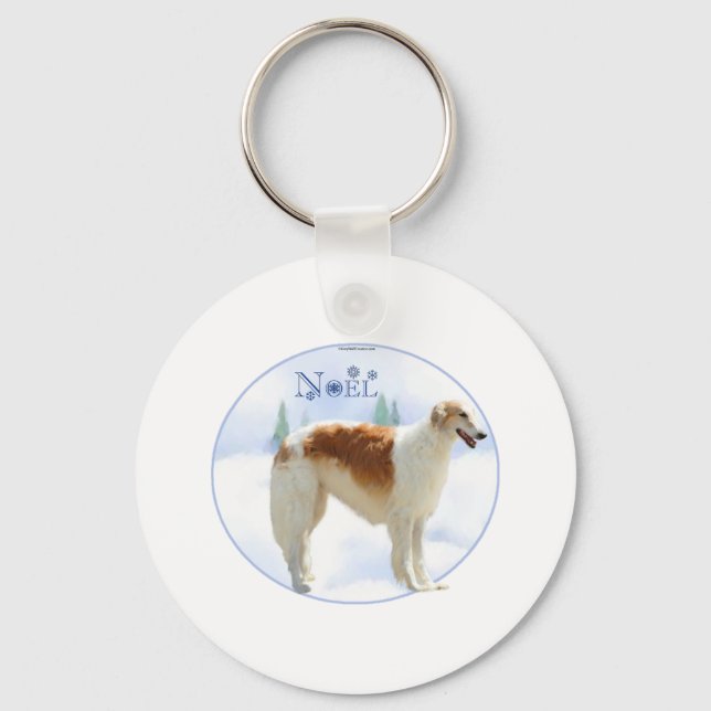 Borzoi Noel Keychain (Front)