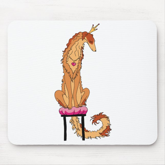Borzoi Princes Red and Gold Mouse Pad (Front)