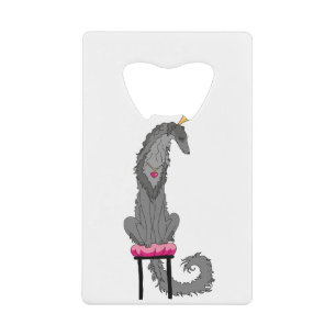 Borzoi Princess Grey Credit Card Bottle Opener