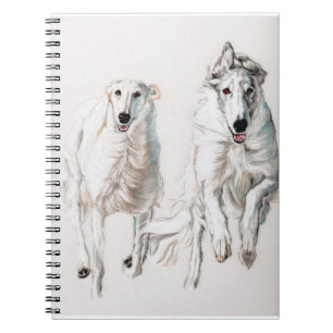 Borzoi Running Russian Wolfhound Dog Art Notebook