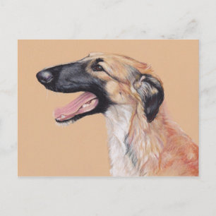 Borzoi Russian Wolfhound Dog Art carte postale
