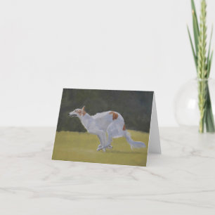 Borzoi Russian Wolfhound Dog Art Note Card