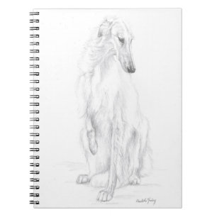 Borzoi Russian Wolfhound Dog Art Notebook