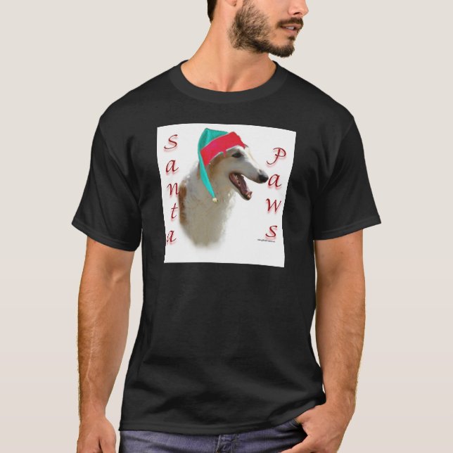 Borzoi Santa Paws T-Shirt (Front)