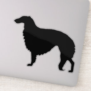 Borzoi Silhouette Custom-Cut Vinyl Sticker