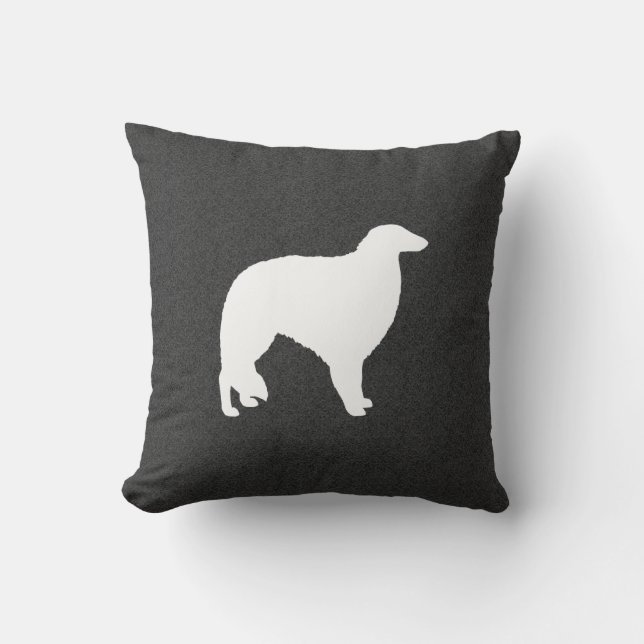 Borzoi Silhouette Throw Pillow (Front)