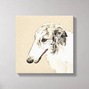 Borzoi (Silver Brindle) Painting Original Dog Art Canvas Print