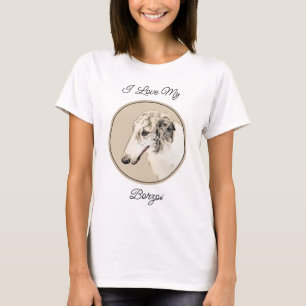 Borzoi (Silver Brindle) Painting Original Dog Art T-Shirt