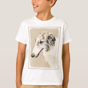 Borzoi (Silver Brindle) Painting Original Dog Art T-Shirt