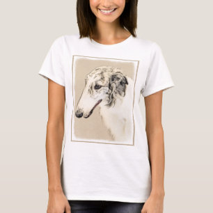 Borzoi (Silver Brindle) Painting Original Dog Art T-Shirt