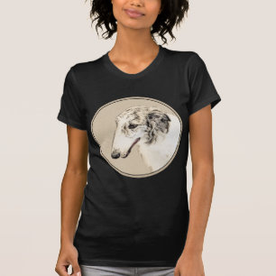 Borzoi (Silver Brindle) Painting Original Dog Art T-Shirt