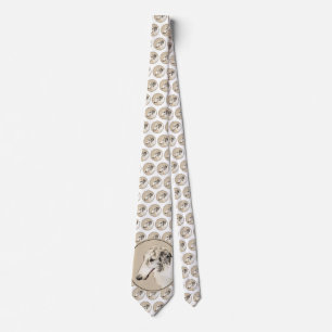 Borzoi (Silver Brindle) Painting Original Dog Art Tie