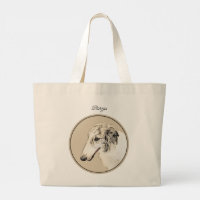 Borzoi Silver Brindle Painting Wolfhound Dog Art