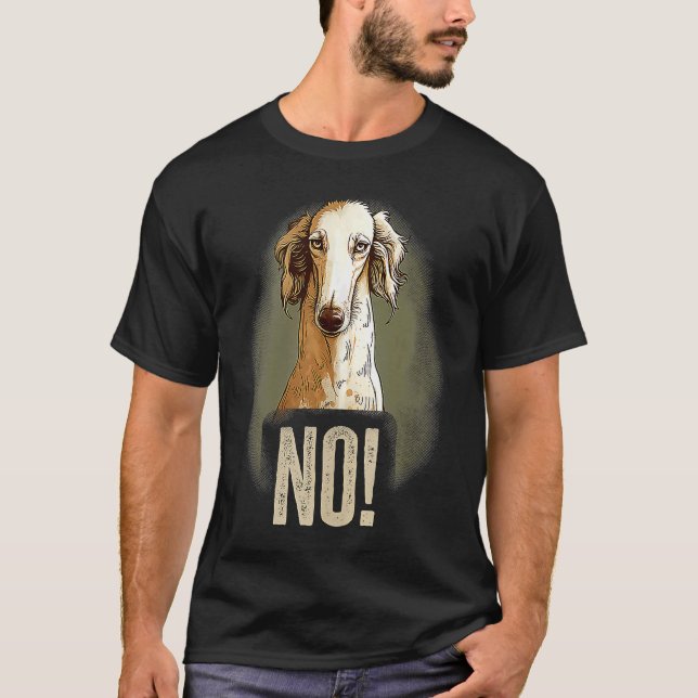 Borzoi Stubborn Borzoi Dog Hunting Sighthound Owne T-Shirt (Front)