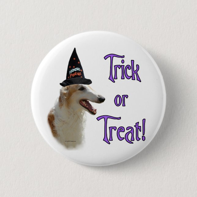 Borzoi Trick 2 Inch Round Button (Front)
