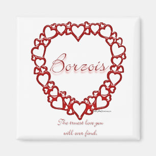 Borzoi True Love Magnet