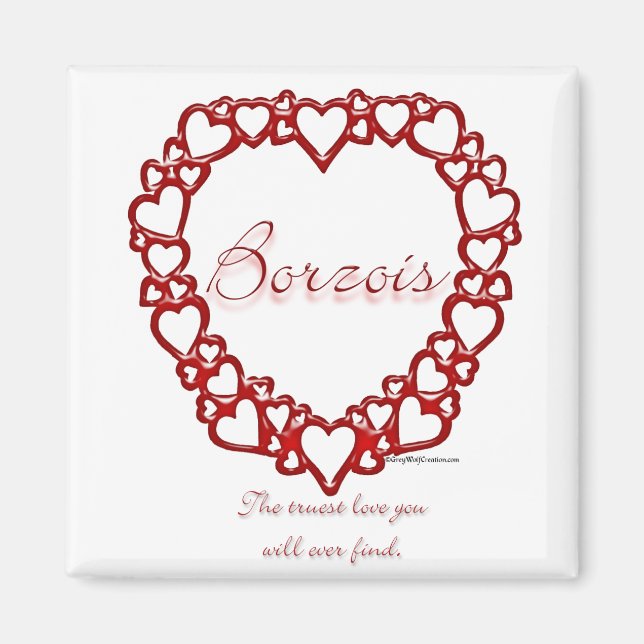 Borzoi True Love Magnet (Front)