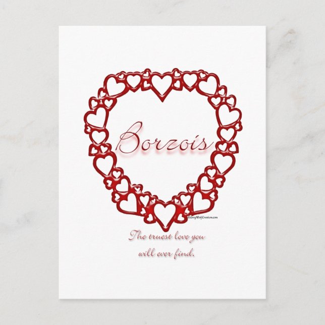 Borzoi True Love Postcard (Front)