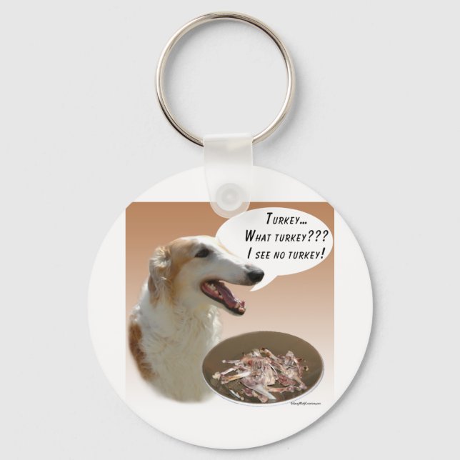 Borzoi Turkey Keychain (Front)