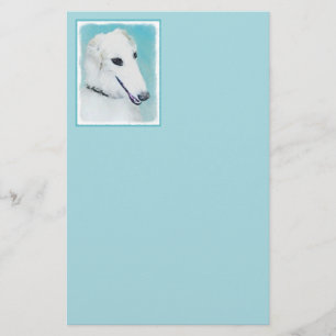Borzoi (White) Painting - Cute Original Dog Art