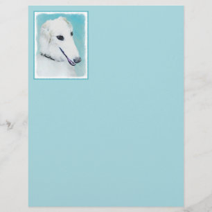 Borzoi (White) Painting - Cute Original Dog Art