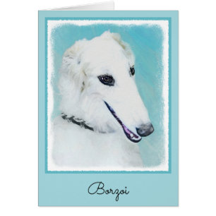 Borzoi (White) Painting - Cute Original Dog Art
