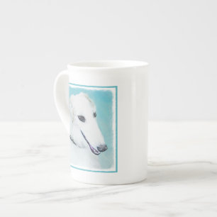 Borzoi (White) Painting - Cute Original Dog Art Bone China Mug